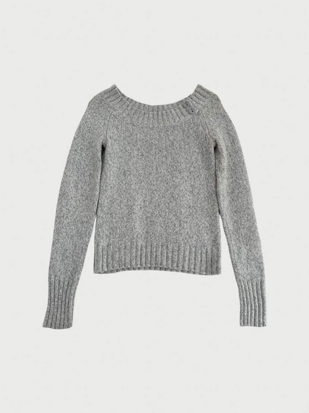 Boatneck Button Accent Sweater